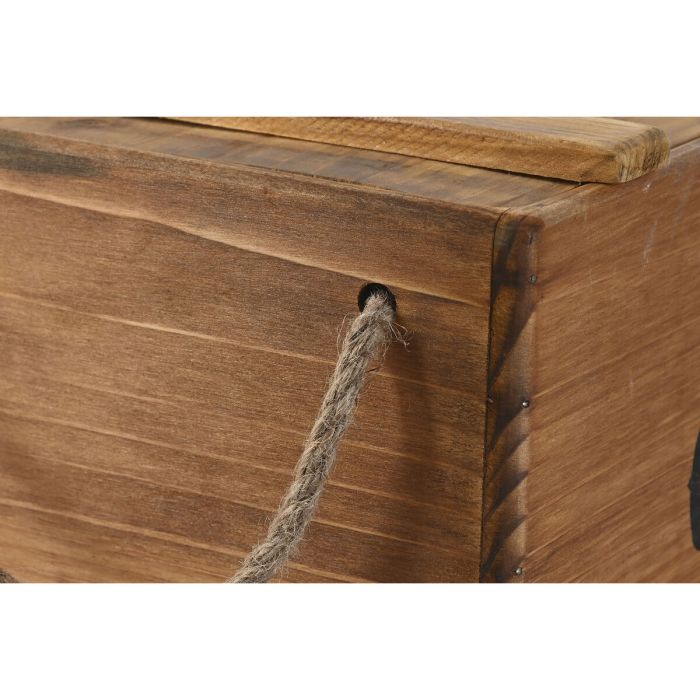 Cajas de almacenamiento Home ESPRIT Genuine Natural Madera de abeto 38 x 24 x 20 cm 3 Piezas 3