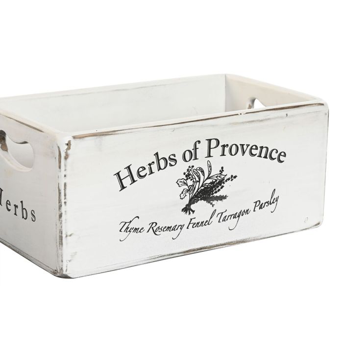 Cajas de almacenamiento Home ESPRIT Herbs of Provence Blanco Madera de abeto 34 x 22 x 15 cm 4 Piezas 3