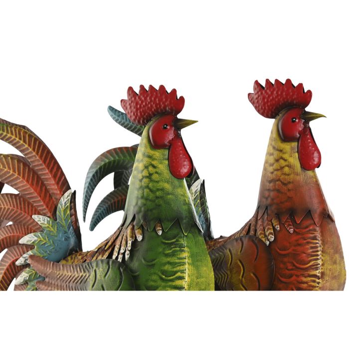 Figura Decorativa Home ESPRIT Multicolor Gallo 34,3 x 14 x 48,3 cm (2 Unidades) 3