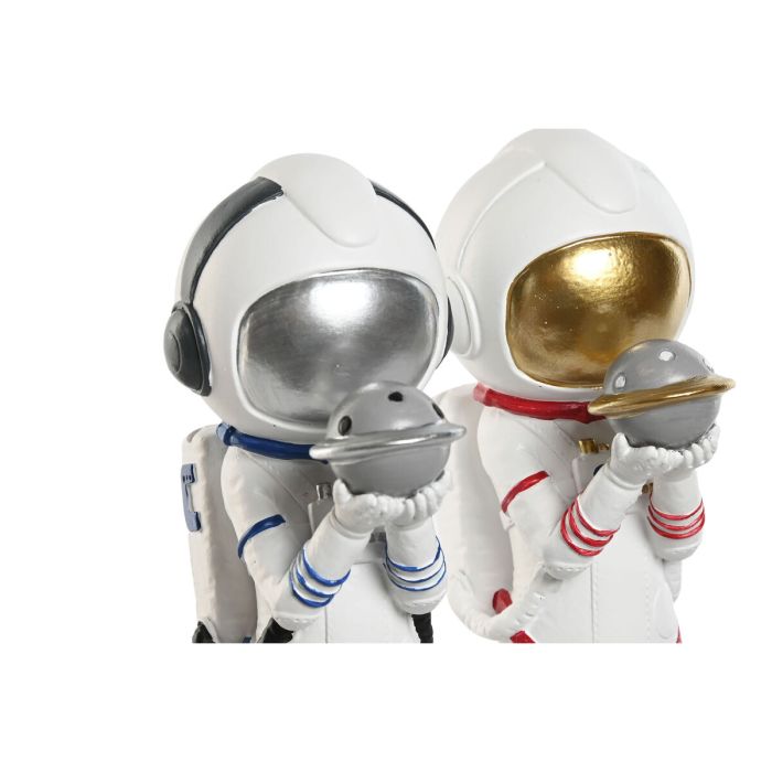 Figura Decorativa Home ESPRIT Azul Blanco Rojo Dorado Mujer Astronauta 11 x 7 x 25 cm (2 Unidades) 2