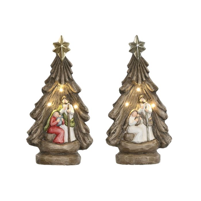 Nacimiento Navidad Tradicional DKD Home Decor Gris Verde 13.5 x 45 x 23 cm (2 Unidades)