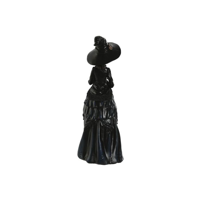 Figura Decorativa Home ESPRIT Negro Lila 12 x 10 x 34 cm (2 Unidades) 1