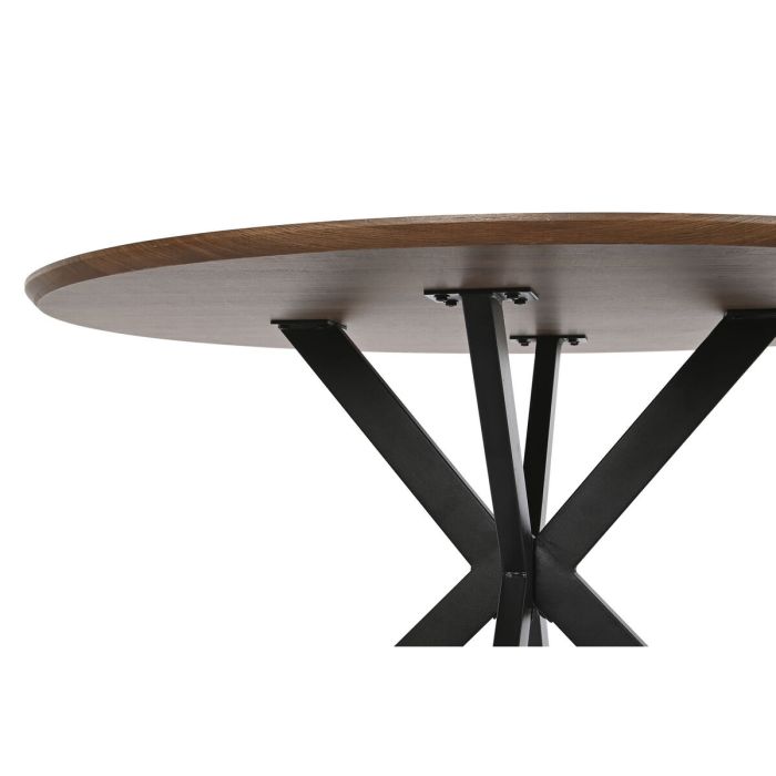 Mesa de Comedor Home ESPRIT Marrón Negro Hierro Madera MDF 120 x 120 x 75 cm 1