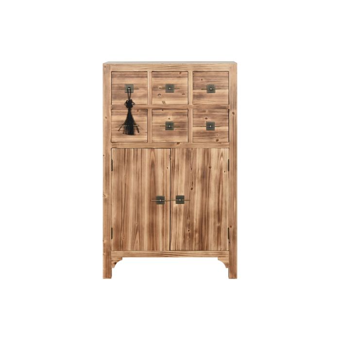 Cajonera Home ESPRIT Negro Natural Abeto Madera MDF Oriental 63 x 27 x 101 cm 1