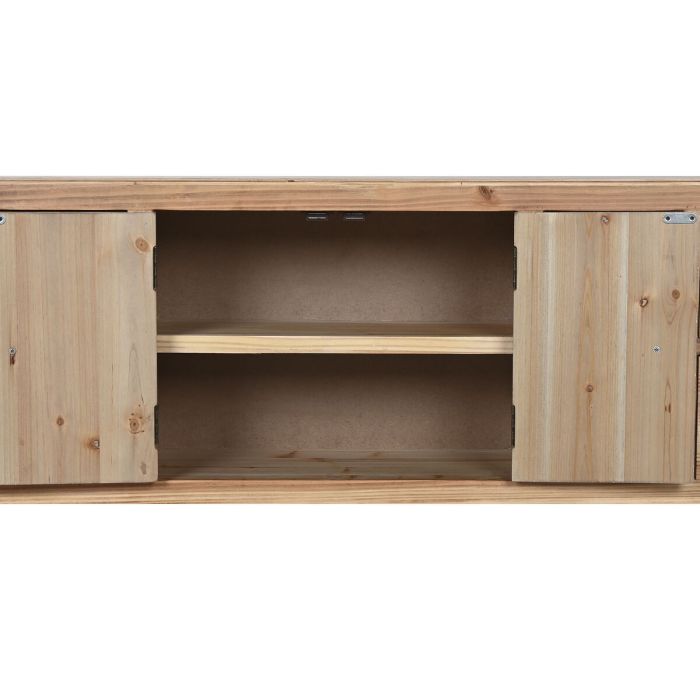 Mueble de TV Home ESPRIT Negro Natural Abeto Madera MDF 130 x 24 x 51 cm 7