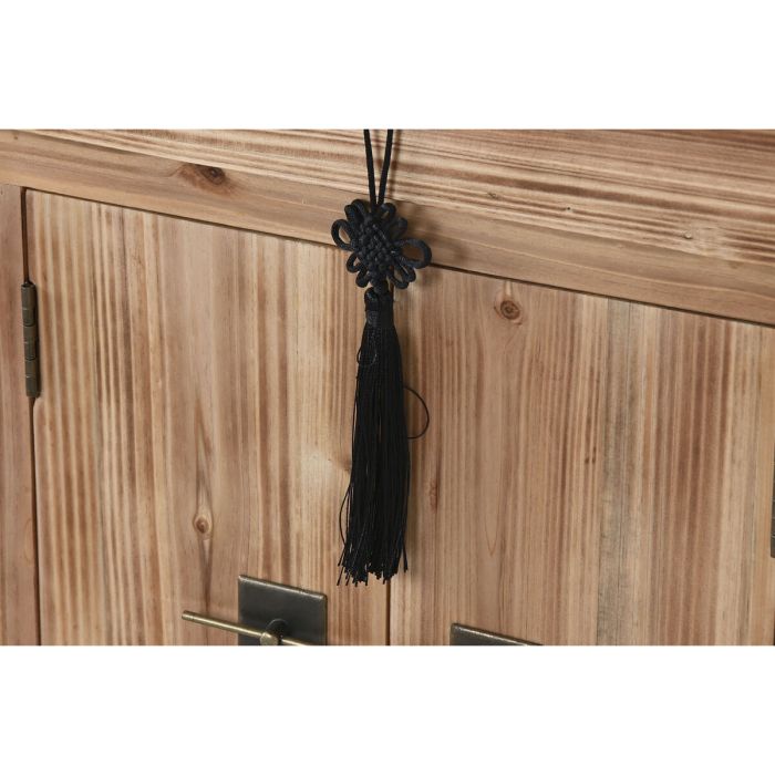 Mesita de Noche Home ESPRIT Negro Natural Madera de abeto Madera MDF 45 x 34 x 66 cm 5