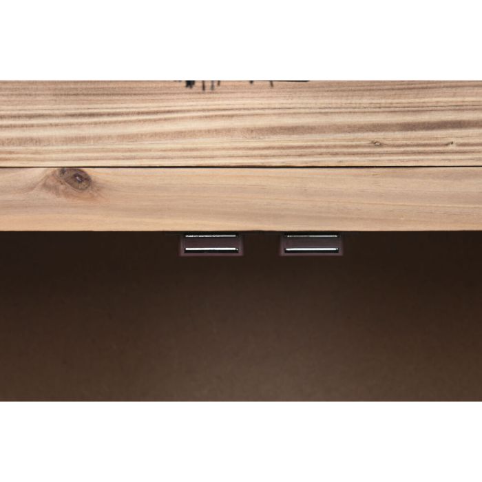 Mesita de Noche Home ESPRIT Negro Natural Madera de abeto Madera MDF 45 x 34 x 66 cm 3