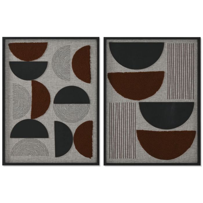 Cuadro Urban DKD Home Decor Terracota Negro 3 x 80 x 60 cm (2 Unidades)