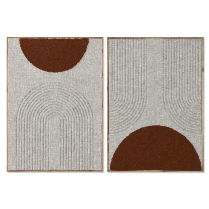 Cuadro Urban DKD Home Decor Beige Terracota 3 x 70 x 50 cm (2 Unidades)