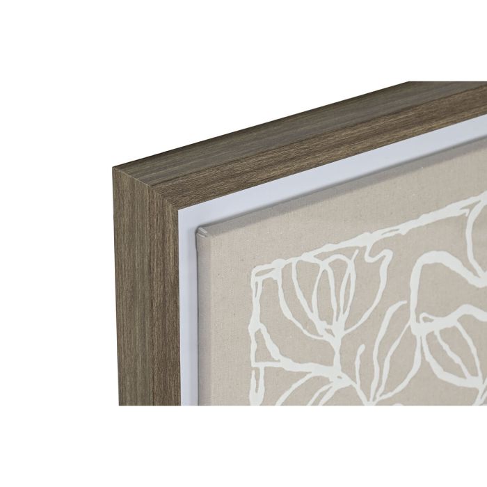 Lienzo Home ESPRIT Blanco Beige Hoja de planta Urbano 50 x 4 x 60 cm (2 Unidades) 3