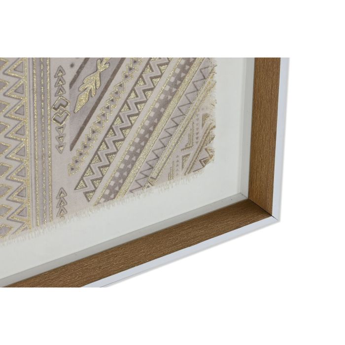 Lienzo Home ESPRIT Blanco Natural Boho 50 x 3,8 x 60 cm (2 Unidades) 2