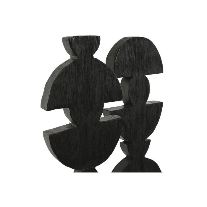 Figura Decorativa Home ESPRIT Marrón Negro Abstracto Moderno 15 x 9 x 64 cm (2 Unidades) 2