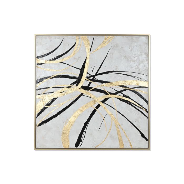 Cuadro Home ESPRIT Blanco Dorado Abstracto Moderno 131 x 4 x 131 cm