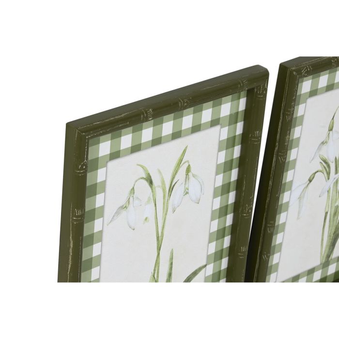 Cuadro Home ESPRIT Verde Beige Shabby Chic Plantas botánicas 30 x 2,5 x 40 cm (4 Unidades) 3