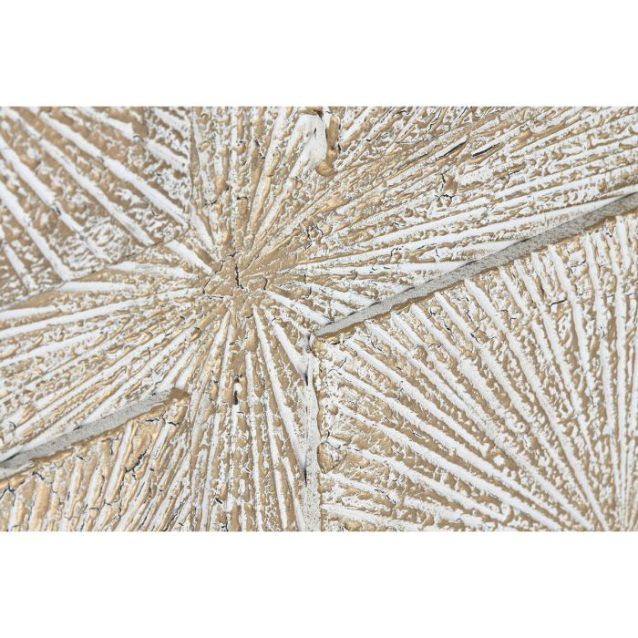 Decoración de Pared Home ESPRIT Blanco Dorado Moderno Decapé 120 x 3,5 x 120 cm 2