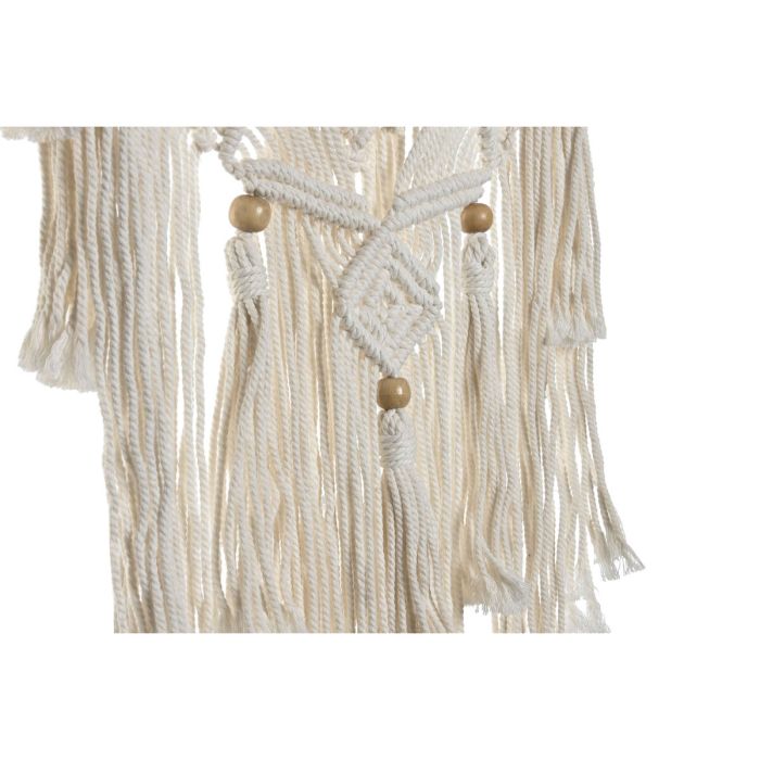 Decoración Colgante Home ESPRIT Crema Natural Boho Macramé (2 Unidades) 2