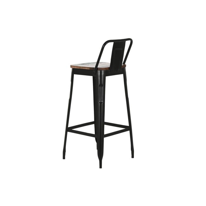 Taburete Home ESPRIT Negro Madera Metal 41 x 38 x 96 cm 4