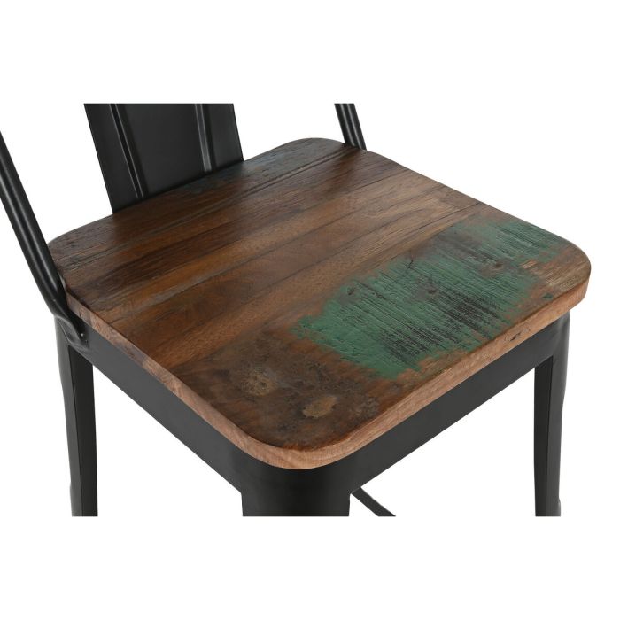 Taburete Home ESPRIT Negro Madera Metal 41 x 38 x 96 cm 3