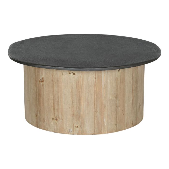 Mesa de Centro Home ESPRIT Natural Marrón oscuro Abeto 90 x 90 x 40 cm