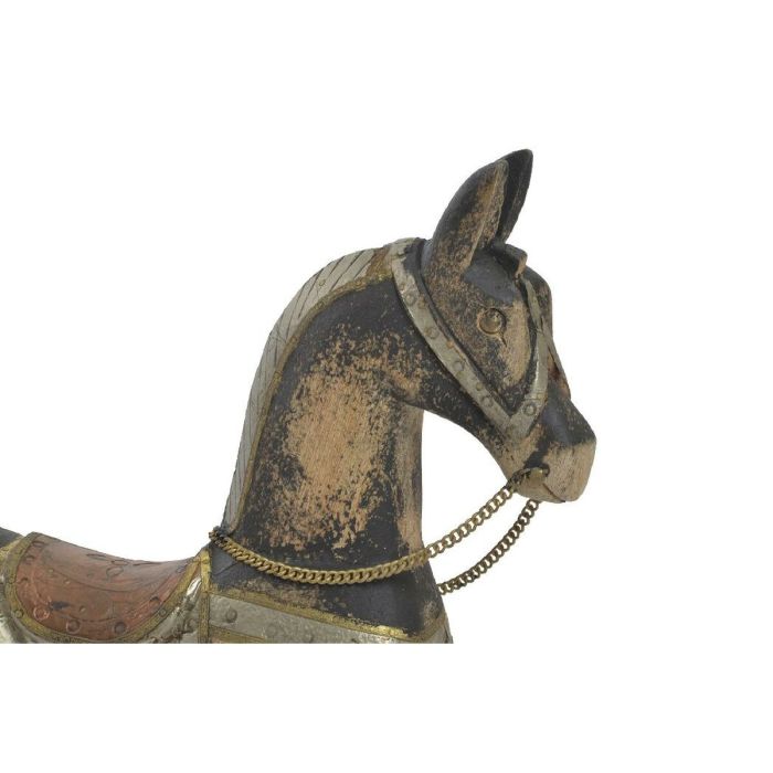 Figura Decorativa Home ESPRIT Marrón Negro Gris Natural Caballo 41 x 12 x 49 cm 2