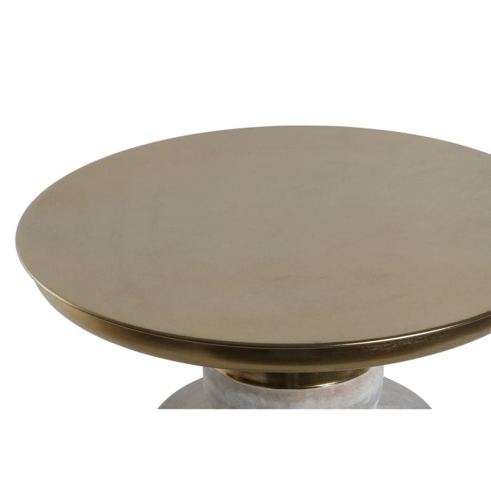 Mesa auxiliar Home ESPRIT Blanco Dorado Madera Metal 41 x 41 x 53 cm 1