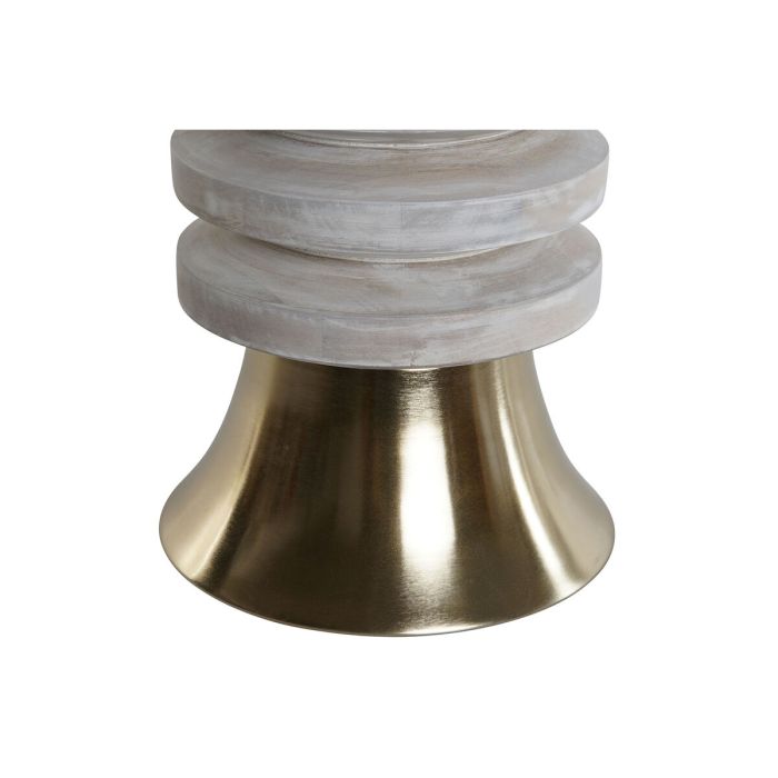 Mesa auxiliar Home ESPRIT Blanco Dorado Madera Metal 41 x 41 x 53 cm 2