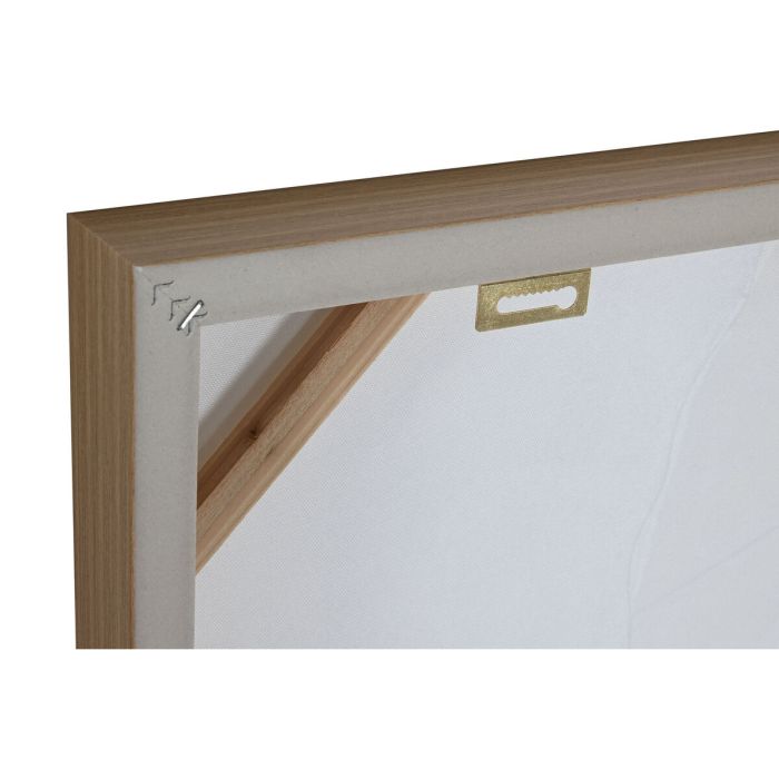 Cuadro Home ESPRIT Blanco Dorado Lienzo Madera MDF Moderno Hoja de planta 82 x 4,5 x 82 cm (2 Unidades) 3