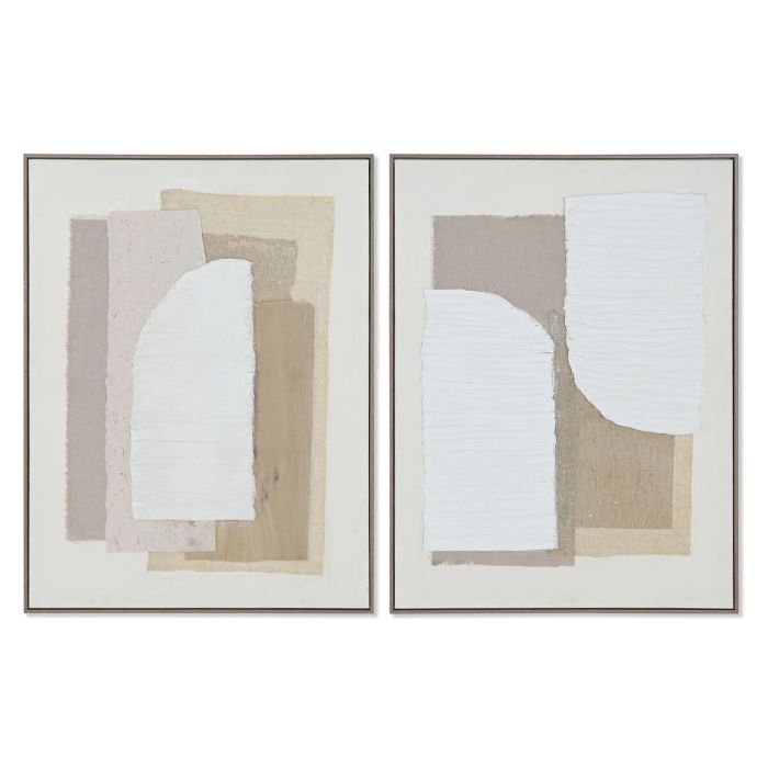 Cuadro Scandi DKD Home Decor Beige Blanco 3.2 x 82 x 62 cm (2 Unidades)