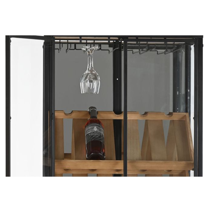 Botellero Home ESPRIT Negro Natural Madera Metal 60 x 33 x 169 cm 1