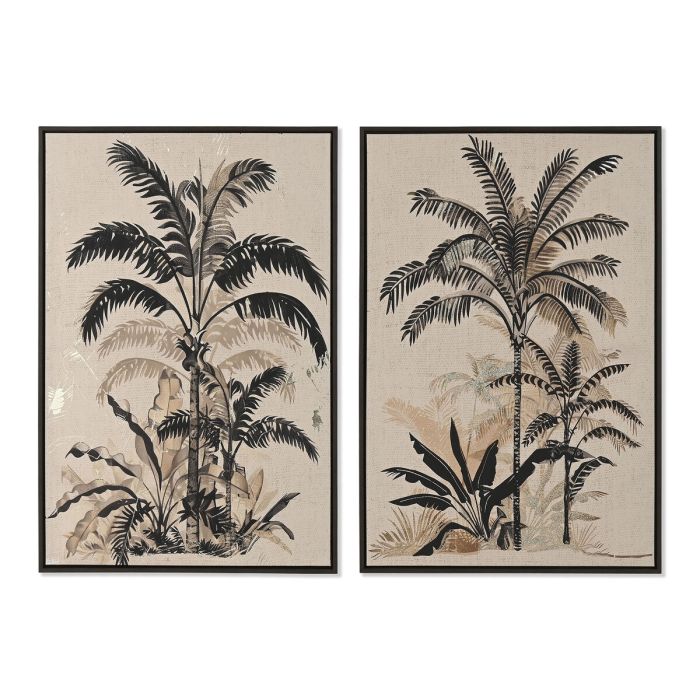 Cuadro Tropical DKD Home Decor Beige Verde 4.5 x 93 x 63 cm (2 Unidades)