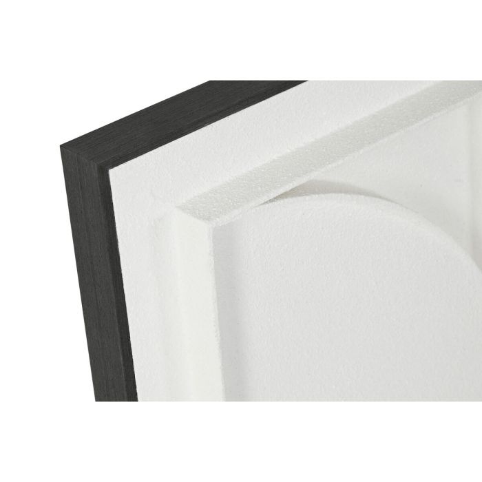 Cuadro Home ESPRIT Blanco Negro Abstracto Moderno 60 x 6,5 x 60 cm (2 Unidades) 3