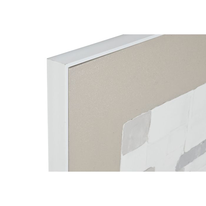 Cuadro Home ESPRIT Blanco Beige Poliestireno Lienzo Abstracto Urbano 82 x 4 x 81,5 cm (2 Unidades) 3