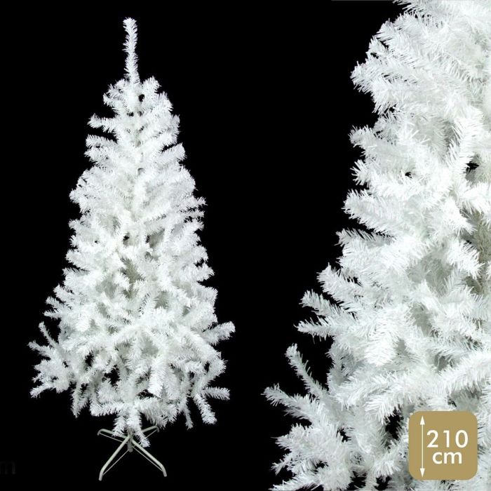 Árbol de Navidad Blanco PVC Metal Polietileno 110 x 110 x 210 cm 2