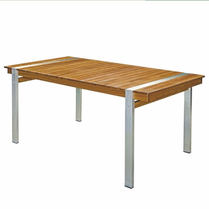 Mesa de Comedor Norah 220 x 100 x 74 cm Madera Acero Inoxidable