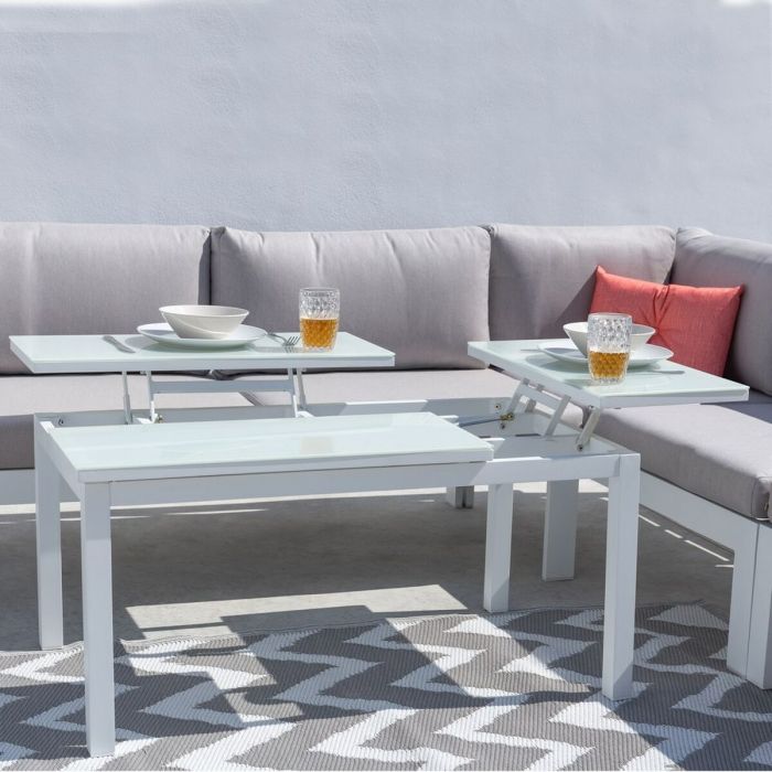 Mesa de Comedor Agnes 100 x 60 x 48,5 cm Aluminio 4 Mesa de Comedor Agnes 100 x 60 x 48,5 cm Aluminio 4