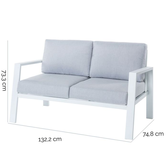 Sofá de 2 Plazas Thais 132,20 x 74,80 x 73,30 cm Aluminio 1