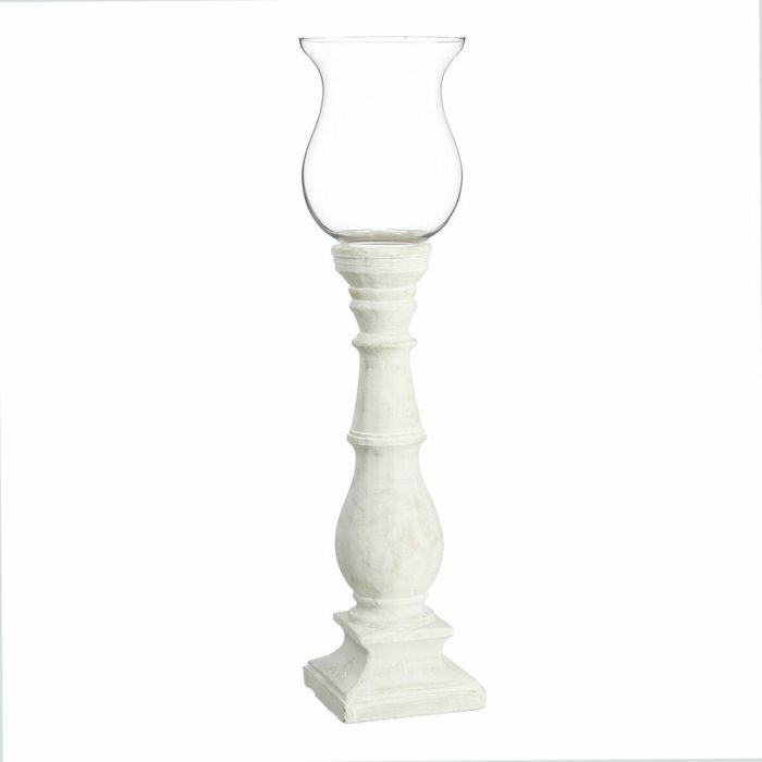 Portavelas Blanco Cristal Cemento 20,5 x 20,5 x 80 cm