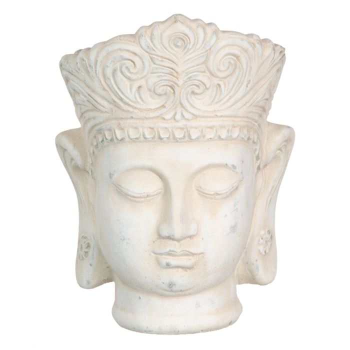 Macetero Crema Terracota Buda Oriental 18,4 x 18,4 x 25,6 cm 1