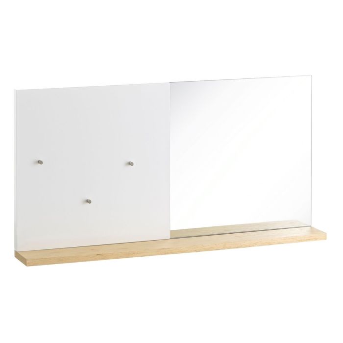 Espejo de pared Blanco Cristal madera de roble DMF 50,4 x 7 x 25,4 cm