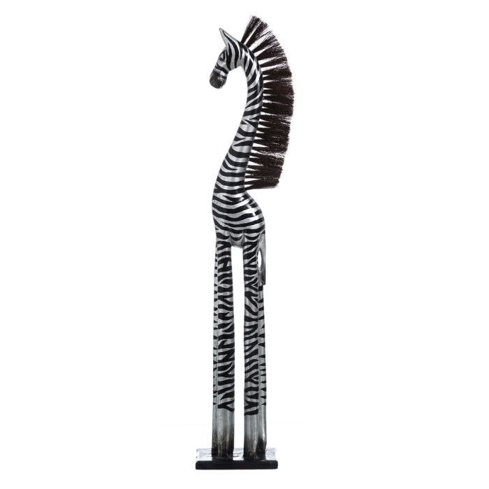 Figura Decorativa Negro Plateado Madera 19 X 12 X 100 CM