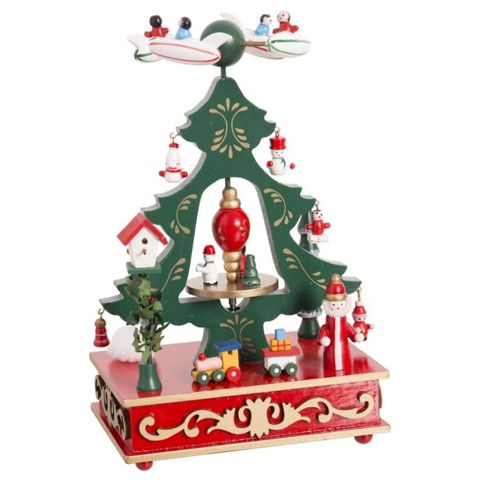 Adorno Navideño Multicolor Madera Avión 18,3 x 12,7 x 24 cm