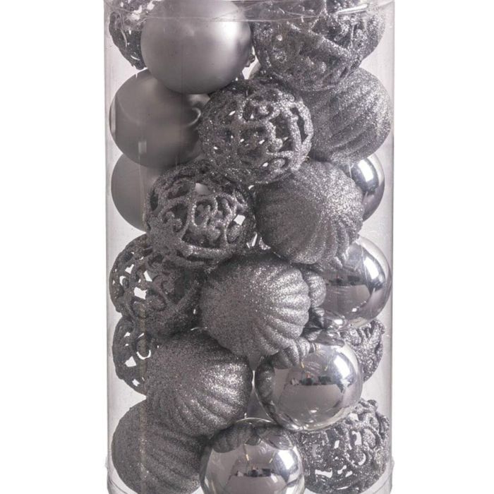 Bolas de Navidad Plateado Plástico 5 x 5 x 5 cm (30 unidades) 1