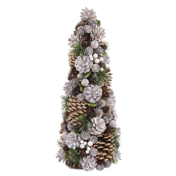 Árbol de Navidad Blanco Dorado Plástico Foam Piñas 19 x 19 x 48,5 cm 3