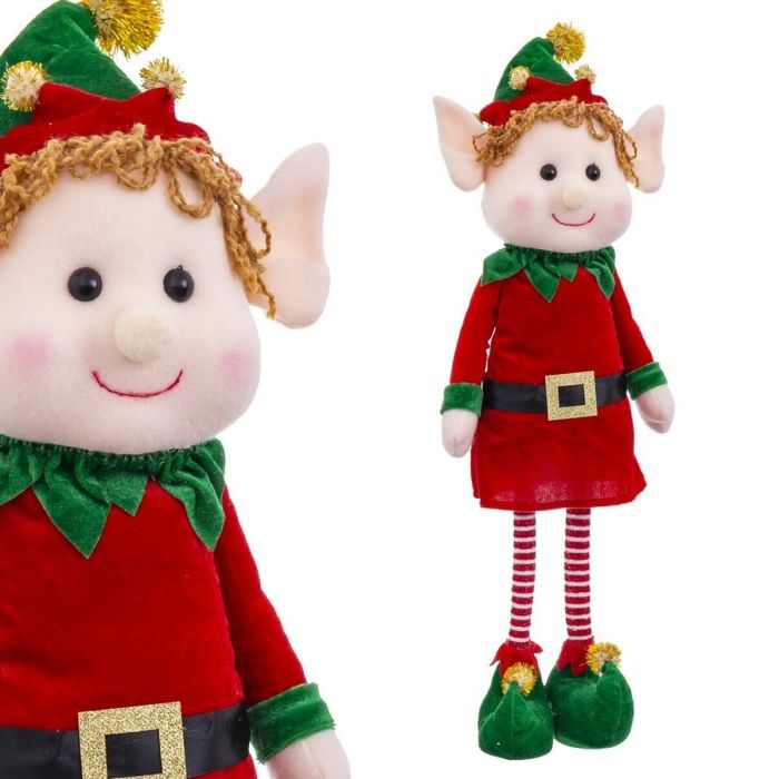 Adorno Navideño Multicolor Metal Foam Tejido Niño Elfo 70 cm 1