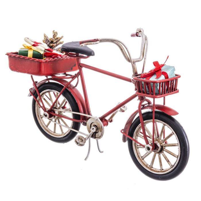 Adorno Navideño Rojo Multicolor Metal Bicicleta 16 x 6,5 x 9,5 cm