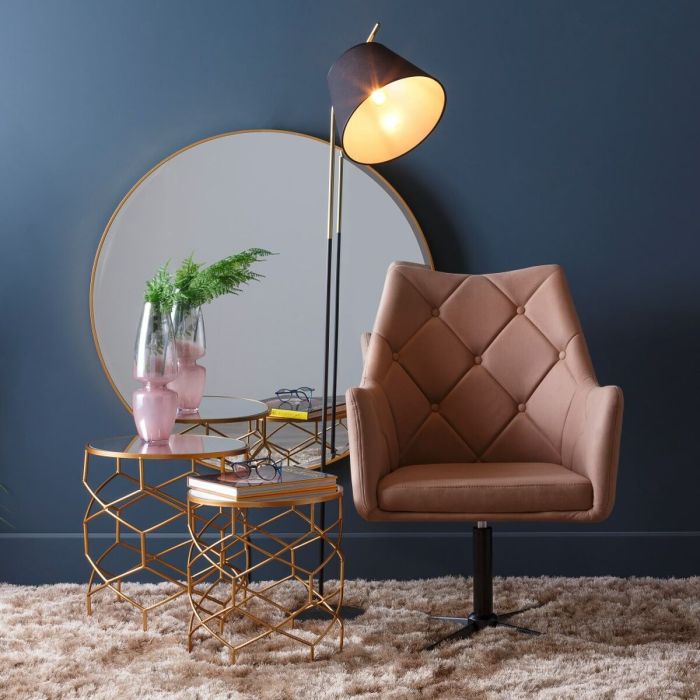 Espejo de pared Dorado Aluminio Cristal 100 x 4 x 100 cm