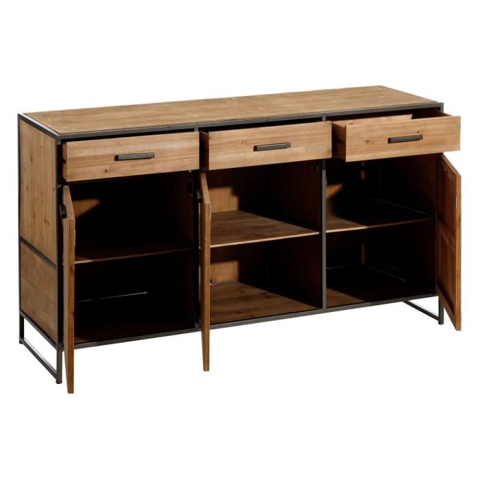 Aparador CÉSARE 150 x 48 x 83 cm Negro Metal Madera Marrón 0 Aparador CÉSARE 150 x 48 x 83 cm Negro Metal Madera Marrón 0