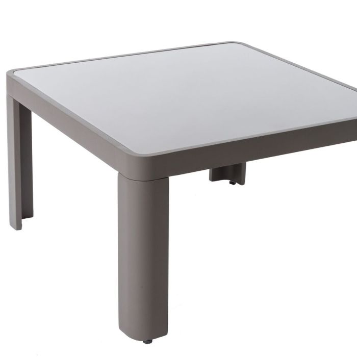 Mesa auxiliar Stella Gris Aluminio Cristal Templado 70 x 70 x 40 cm 3