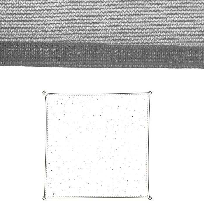 Velas de sombra Toldo 3 x 3 m Gris Polietileno 300 x 300 x 0,5 cm