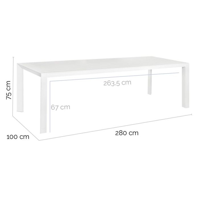 Mesa de Comedor Io Blanco Aluminio 280 x 100 x 75 cm 1